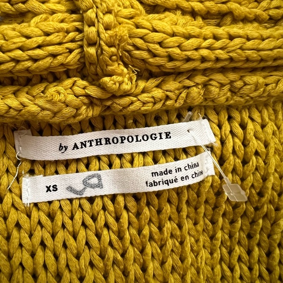 NWT Anthropologie Ruffled Off The Shoulder Knit Top in Mustard Size XS - Picture 8 of 12